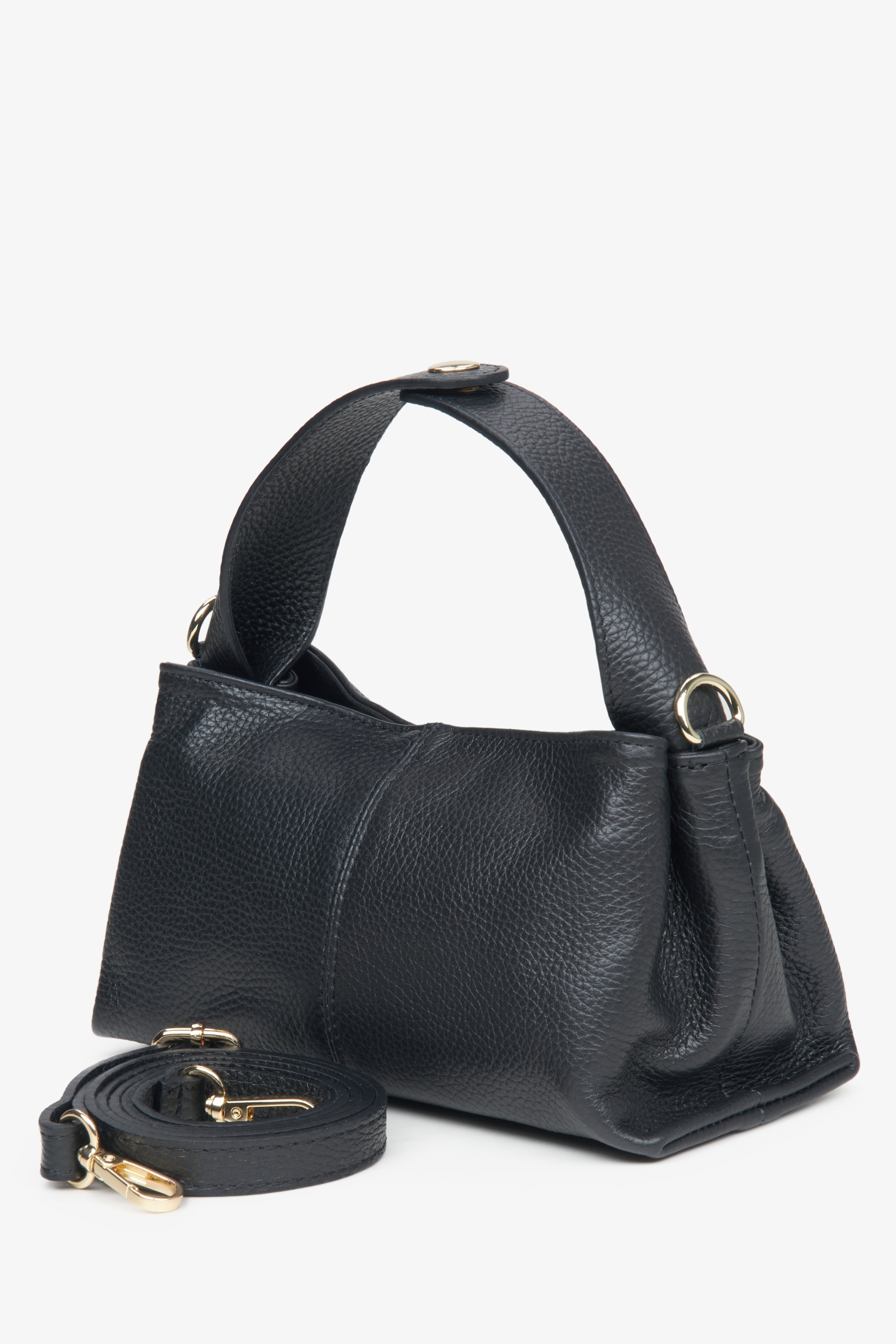 Handy women's black  handbag by Estro.