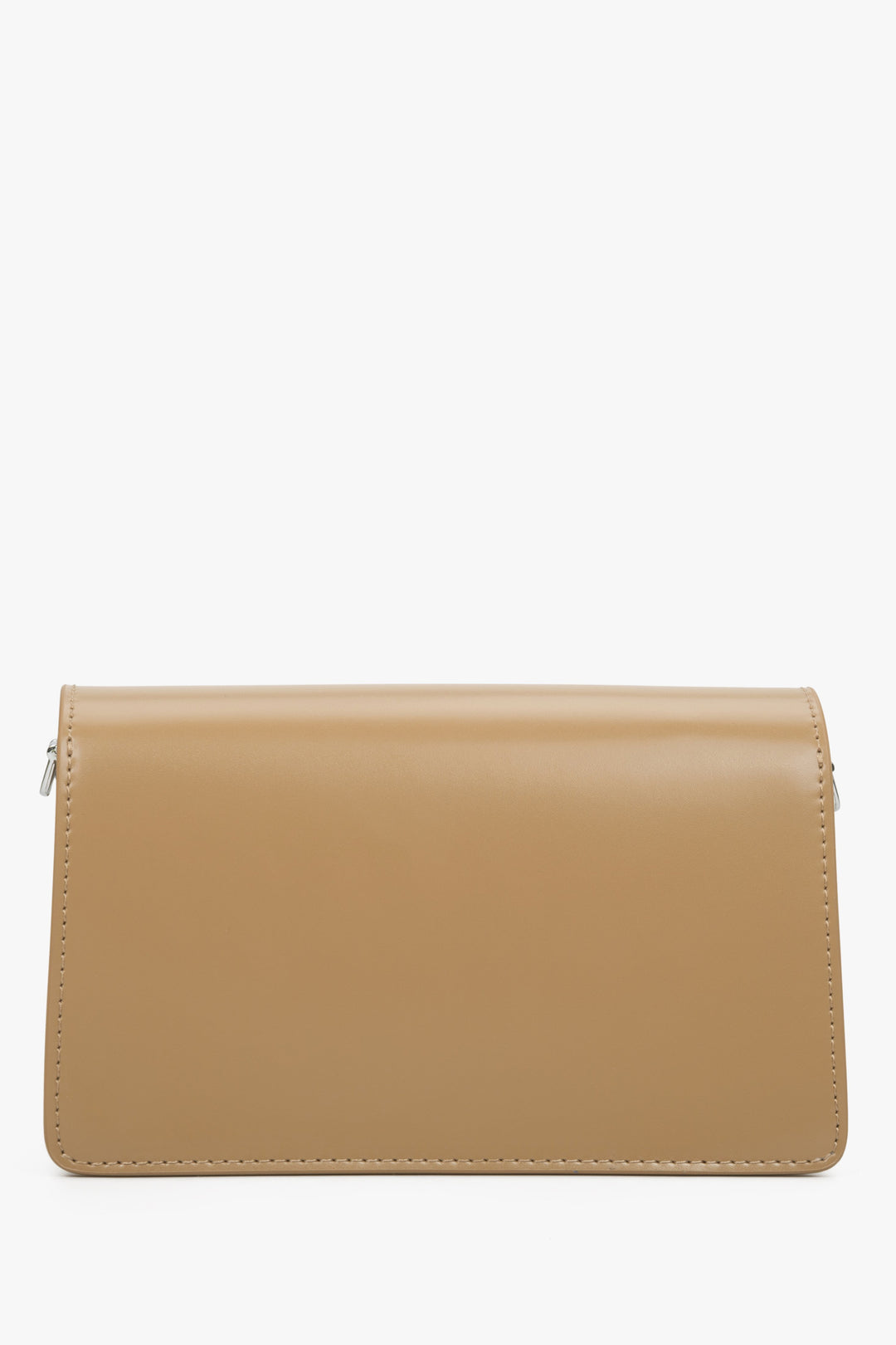 Women's small Estro bag in light brown - back view of the model.