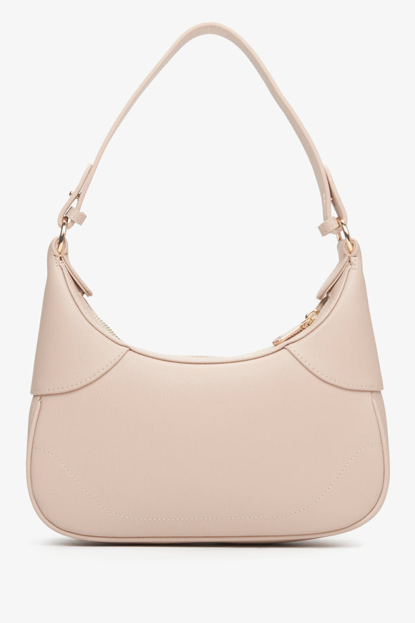 Women's pale pink shoulder bag Estro - reverse.