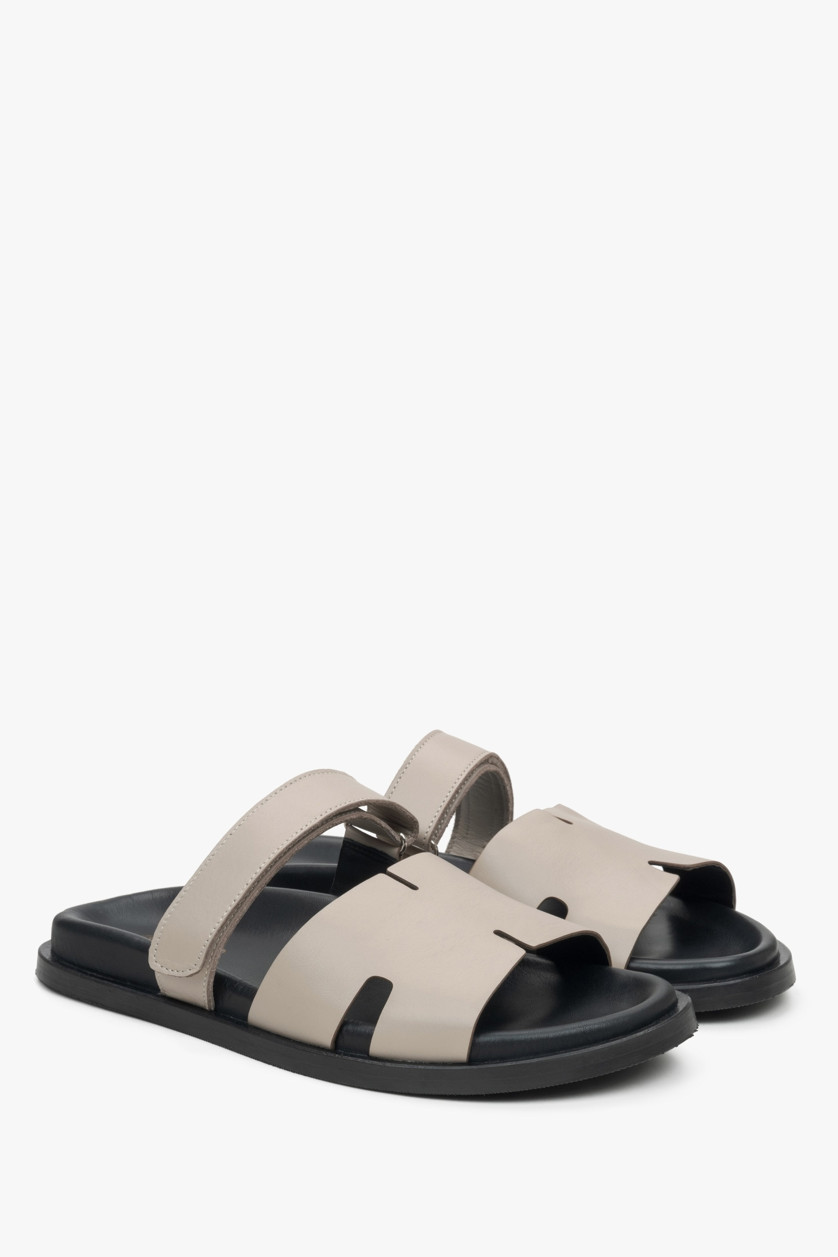 Women's beige slide sandals Estro.