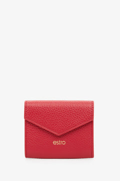 Women's Small Red Wallet made of Genuine Italian Leather Estro ER00115026.