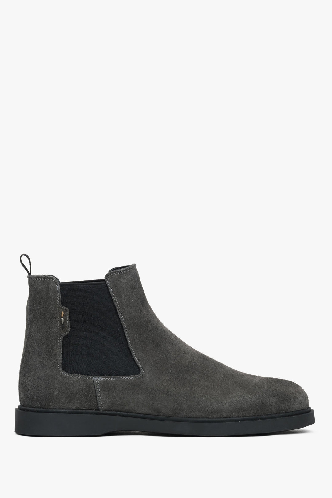 Men's Grey Chelsea Boots made of Natural Italian Velour with Insulation Estro ER00116252