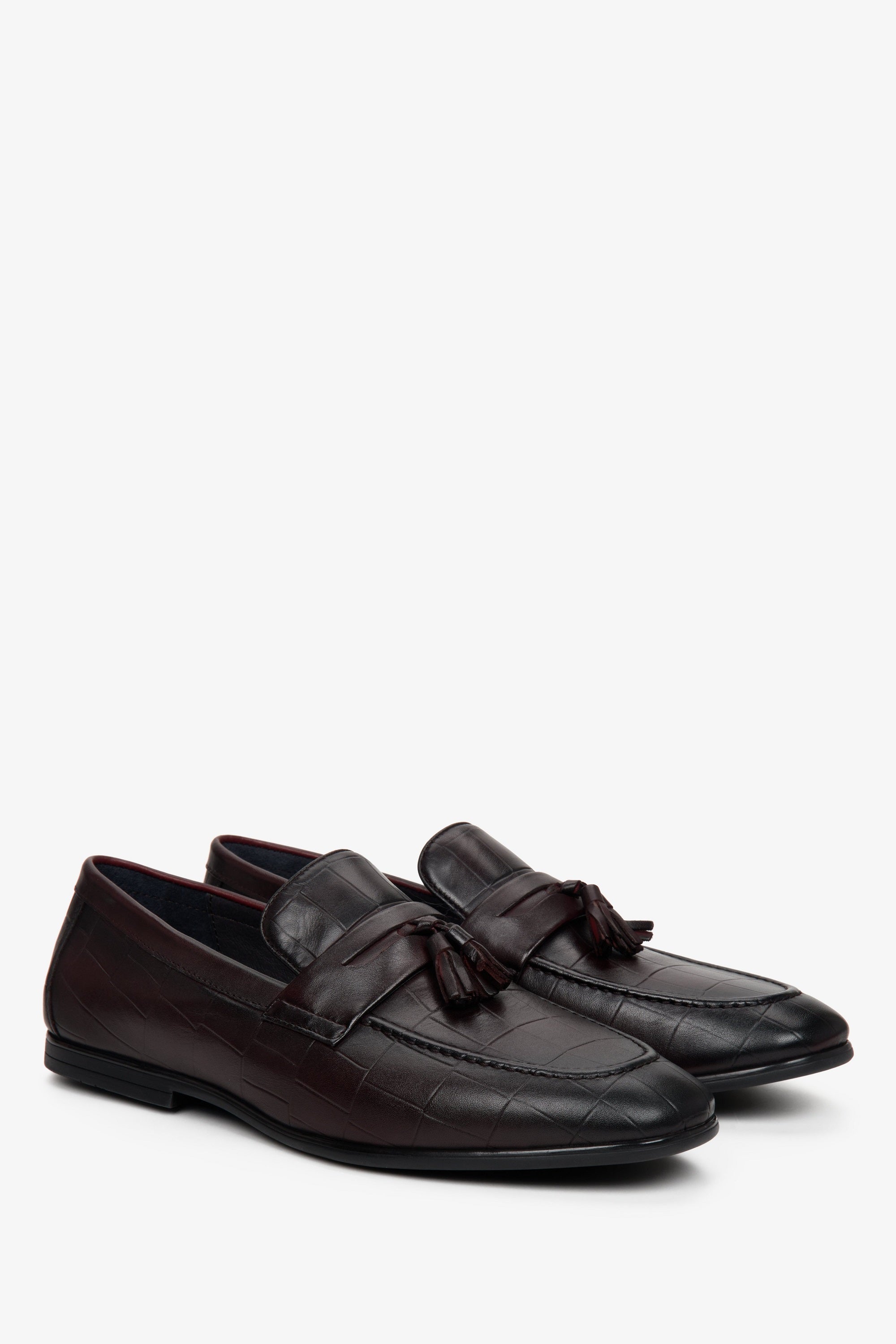 Men's Brown Loafers made of Genuine Leather Estro ER00109298.