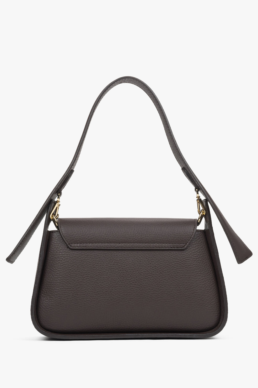 Women's dark brown shoulder bag Estro - back.