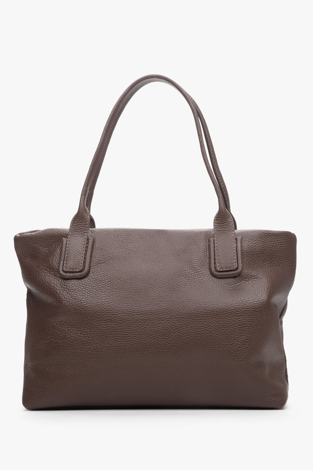 Women's Dark Brown Shopper Bag made of Italian Genuine Leather Estro ER00114073.