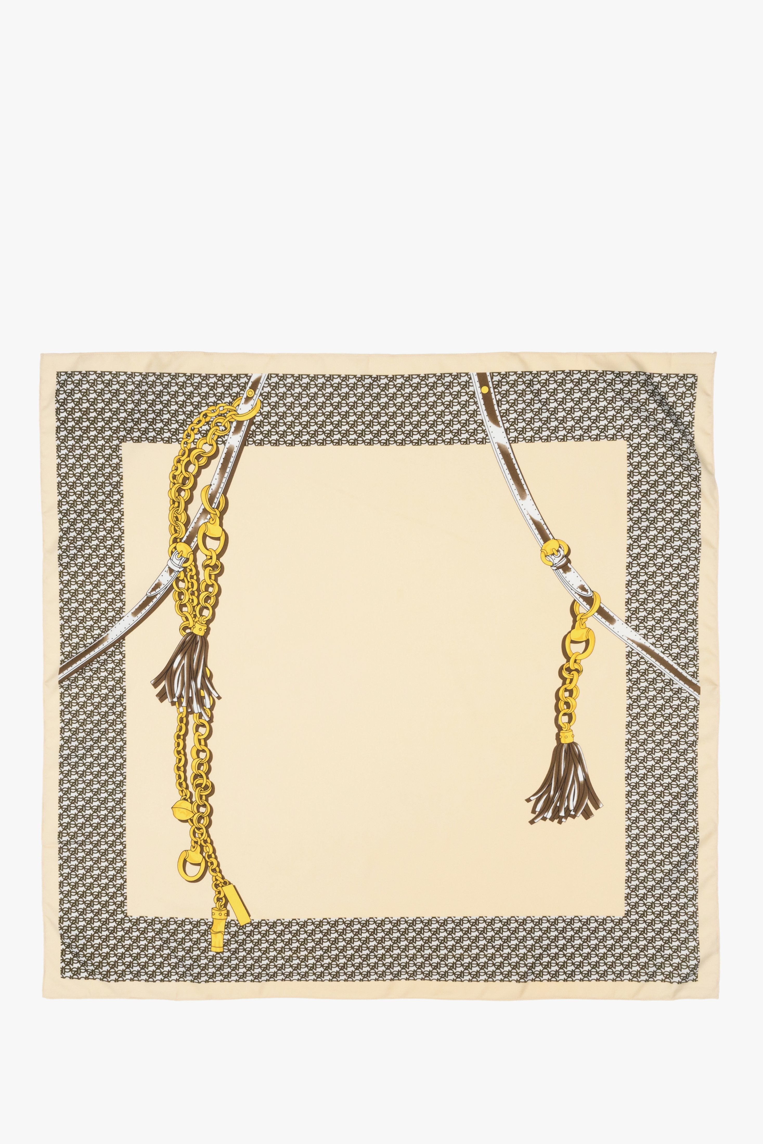 Women's beige-brown-gold neckerchief by Estro.