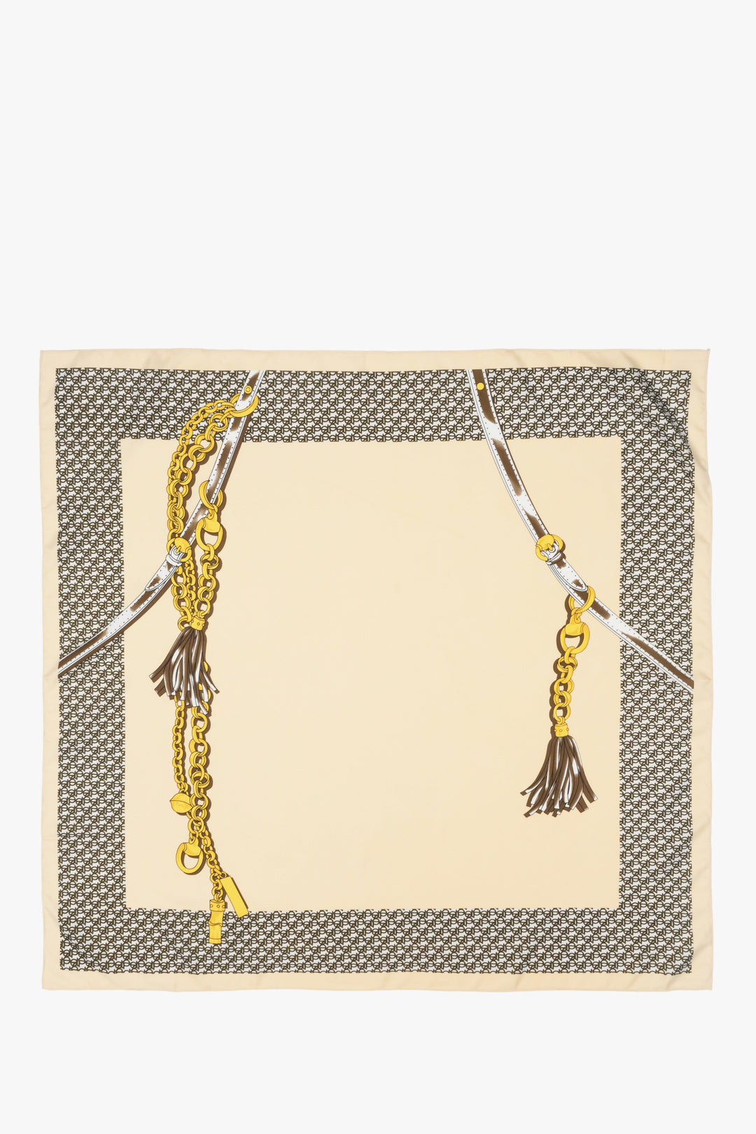 Women's beige-brown-gold neckerchief by Estro.