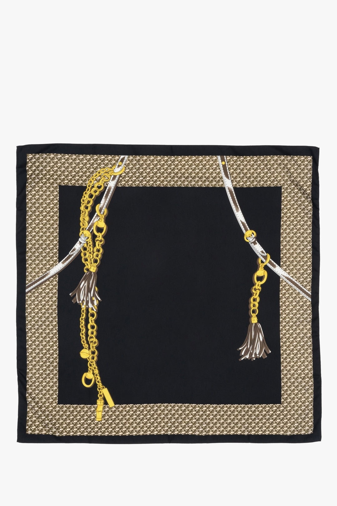 White-black-gold women's neckerchief by Estro.