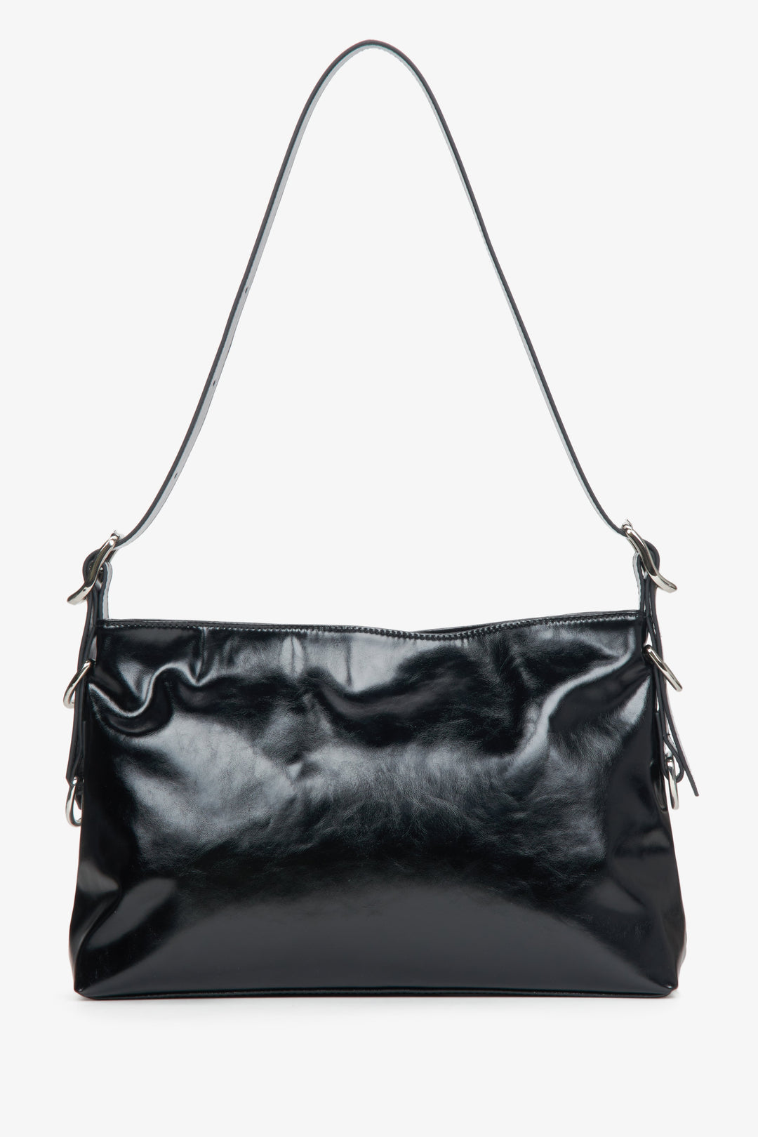 Women's black handbag Estro - reverse.