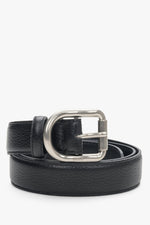 Black women's belt with a silver buckle Estro.