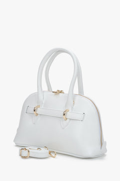 Estro Premium women's shoulder bag made of white genuine leather.