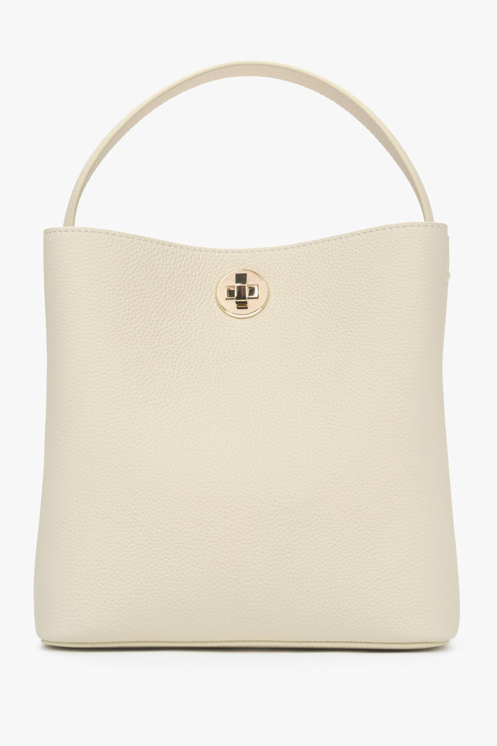 Women's Light Beige Handbag made of Genuine Leather Estro ER00115796.