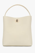 Women's Light Beige Handbag made of Genuine Leather Estro ER00115796.