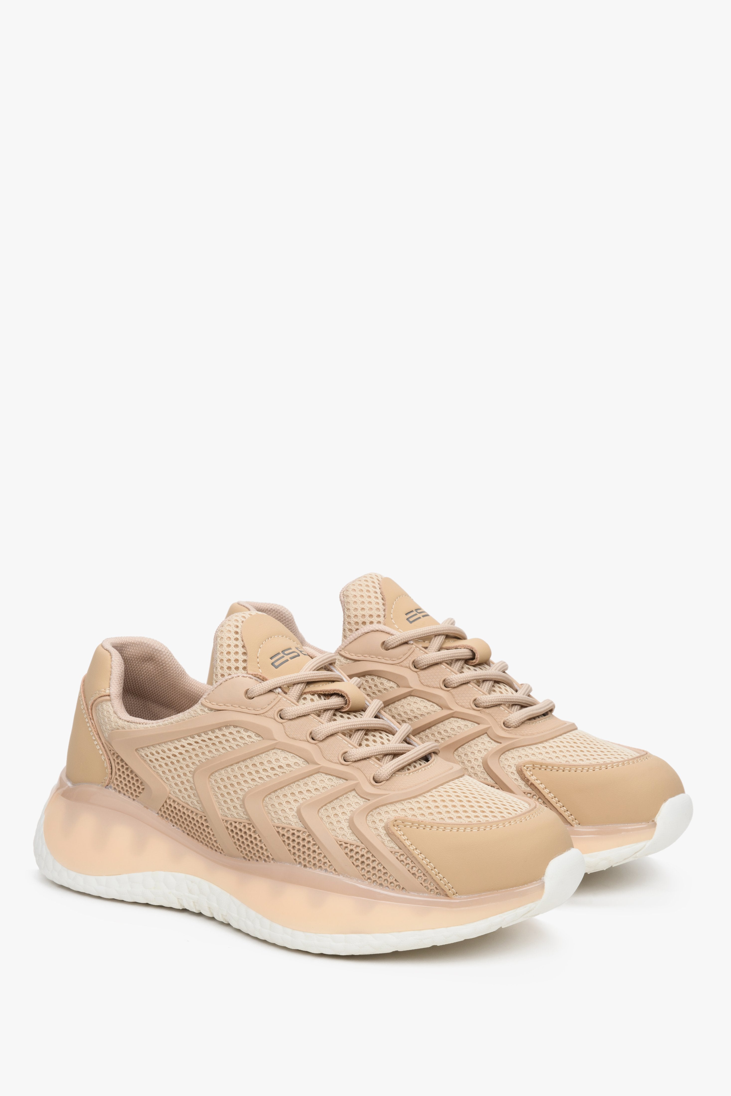 Women's beige sneakers with lacing ES 8.