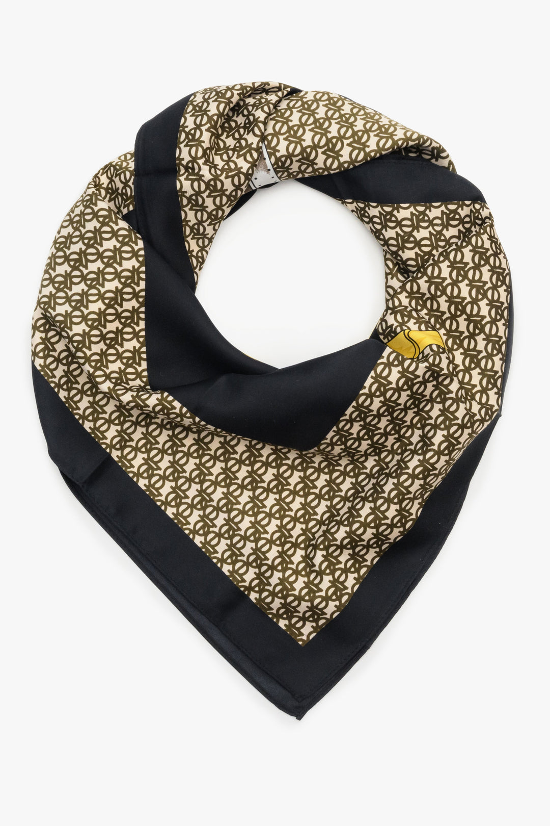 Women's Black Neckerchief with Golden Pattern Estro ER00113479.