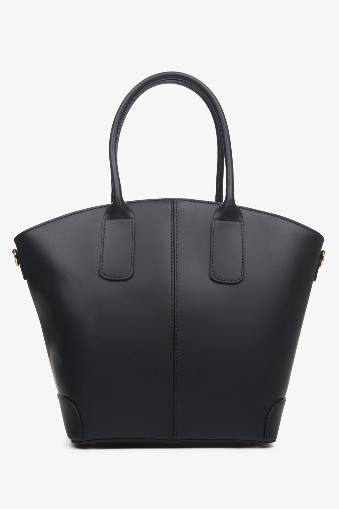 Women's Black Shopper Bag made of Genuine Italian Leather Estro ER00108534