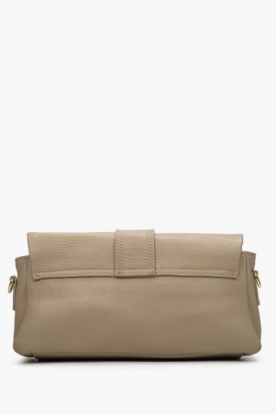 Women's beige leather handbag Estro - reverse.