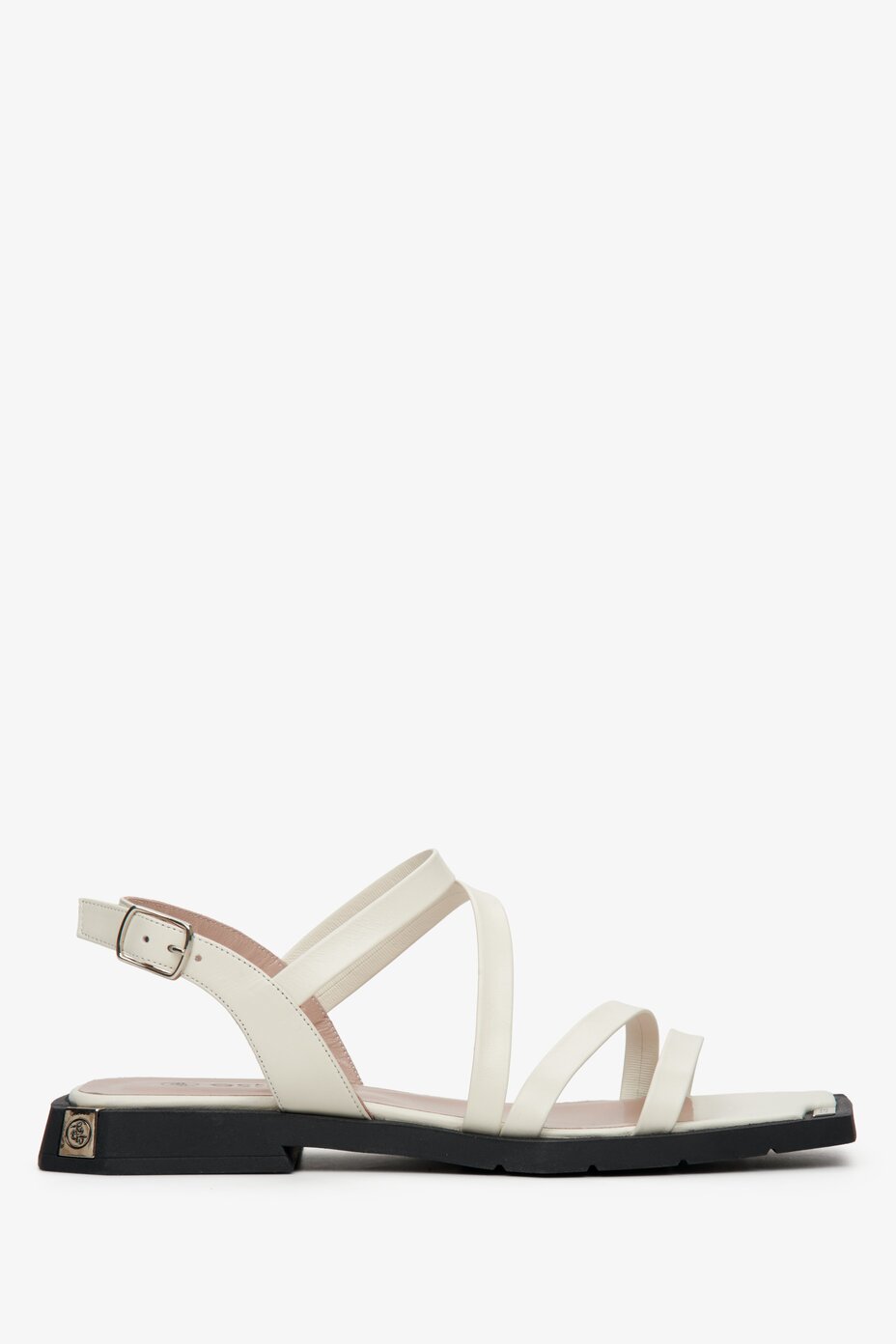 Women's White Sandals with Thin Strap Estro ER00112698.