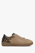 Women's Light Brown Leopard Print Sneakers made of Italian Genuine Leather Estro ER00115842.