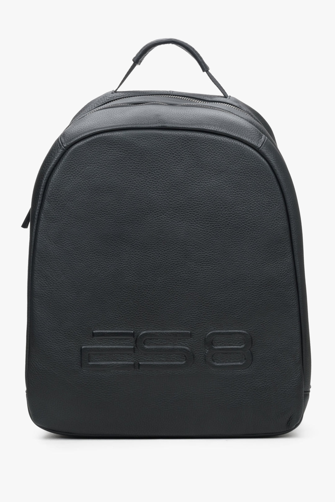 Men's Black Urban Backpack made of Genuine Leather ES 8 ER00114199.