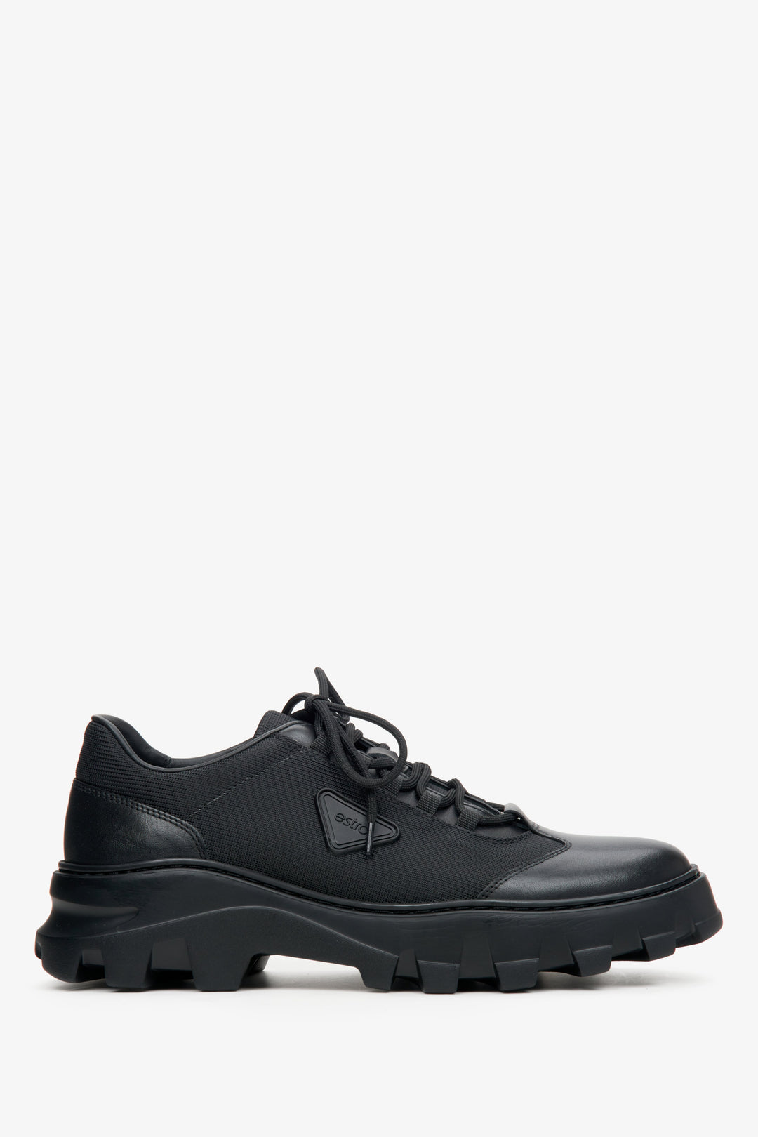 Men's Black Lace-up Shoes made of Mixed Materials Estro ER00113804.