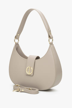Estro women's beige -style handbag made of Italian genuine leather.