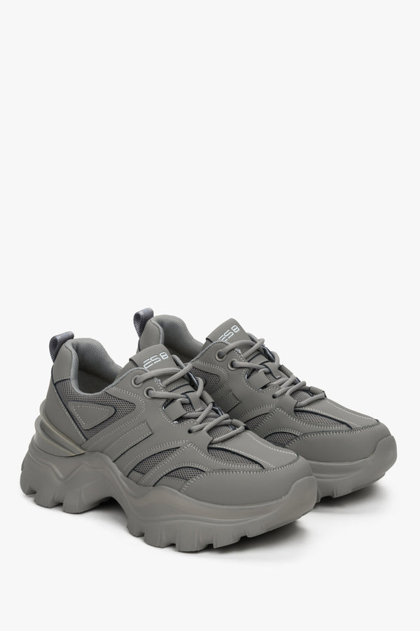 Spring-Fall women's grey sneakers on a platform, ES 8.