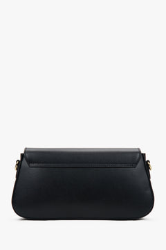 Premium women's crossbody bag made of italian genuine leather – black, Estro.