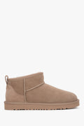 Women’s Beige Snow Boots made of Genuine Velour with Fur Lining Estro ER00118703.