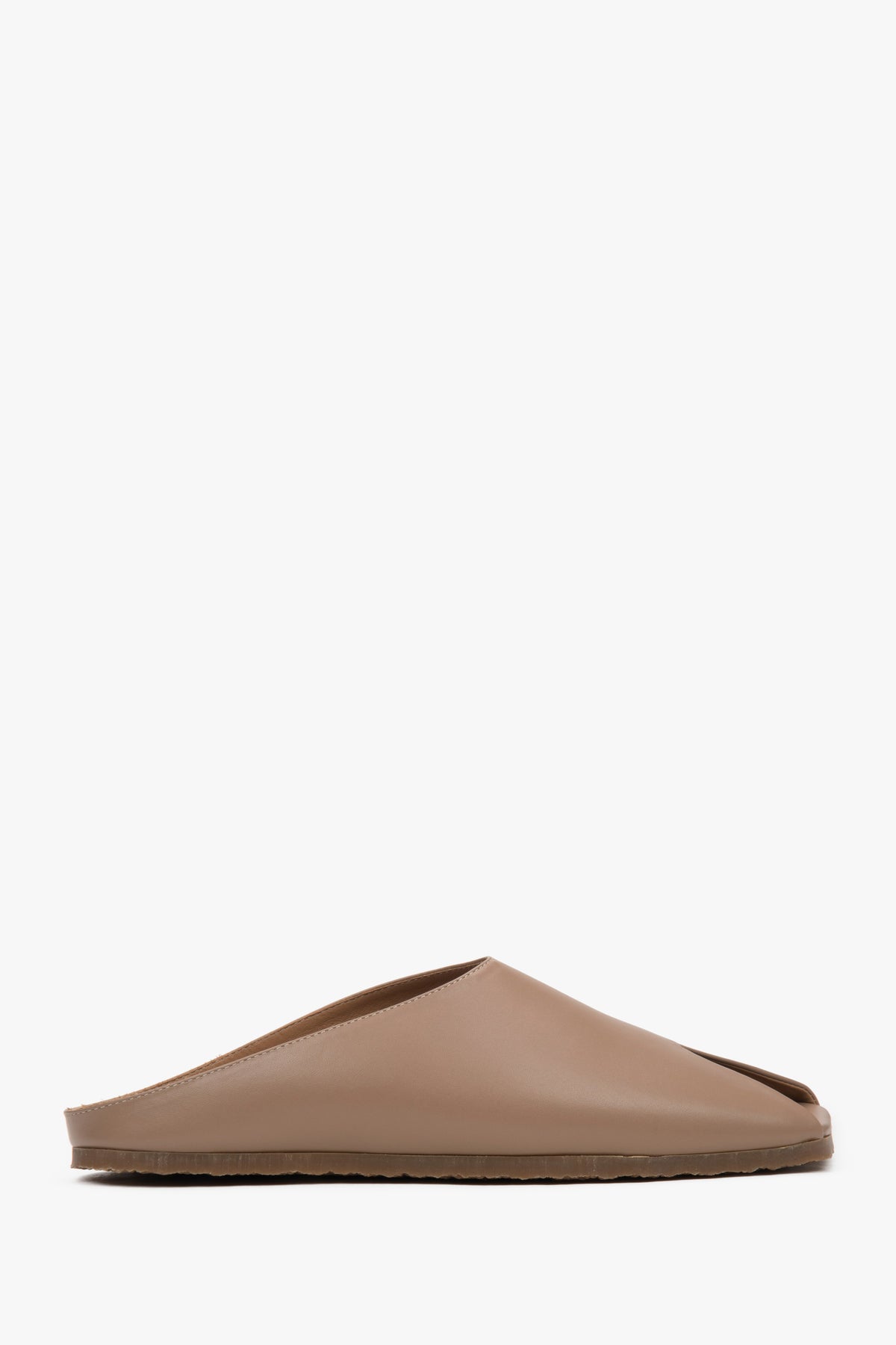 Beige women's slides made from premium Italian genuine leather – Estro Premium.