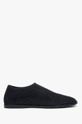 Women's Black Flats in Soft Mesh with Shimmering Rhinestones Estro ER00117210.