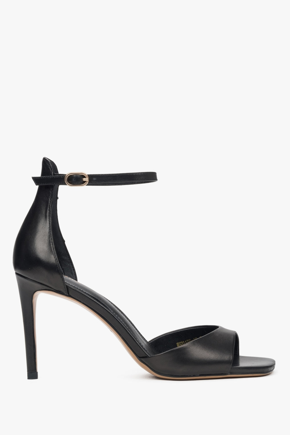 Women's Elegant Black High Heels Sandals made of Genuine Leather Estro ER00117223.
