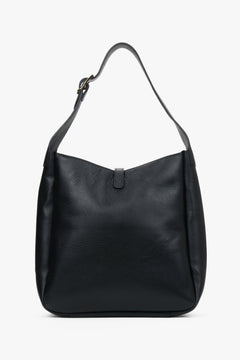 Women's black shopper bag made of Italian genuine leather.