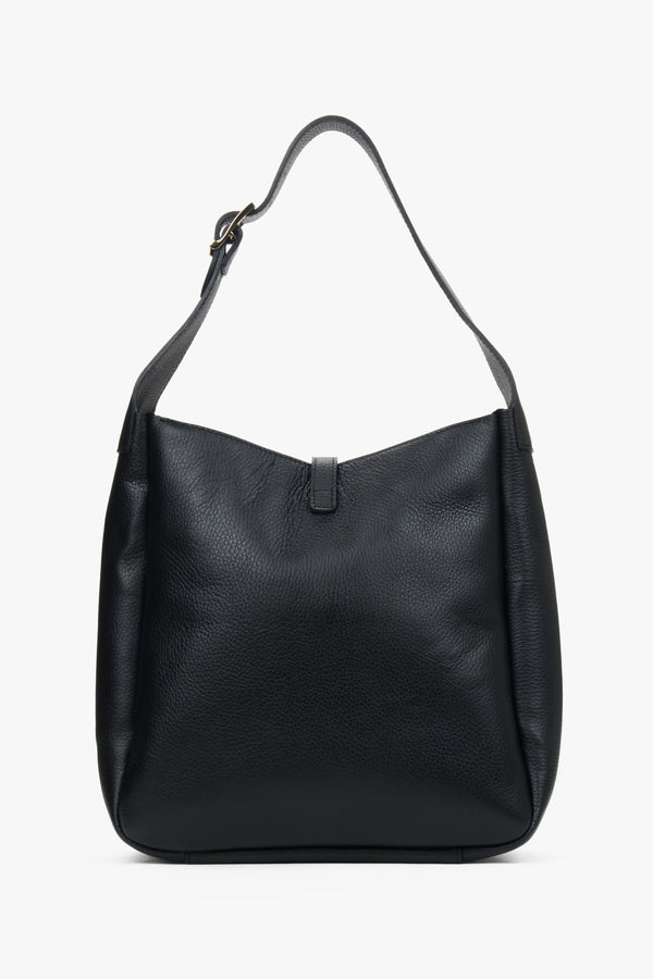 Women's black shopper bag made of Italian genuine leather.
