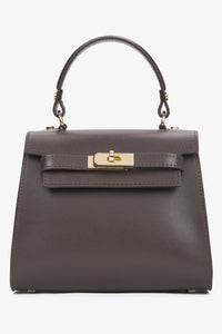 Women's  Brown Satchel Handbag made of Premium Italian Genuine Leather Estro ER00116746.