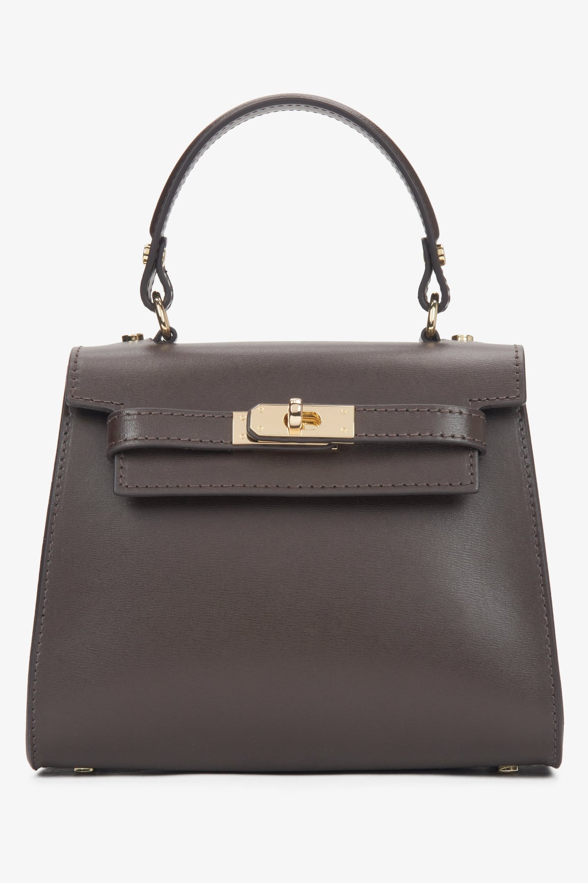 Women's  Brown Satchel Handbag made of Premium Italian Genuine Leather Estro ER00116746.