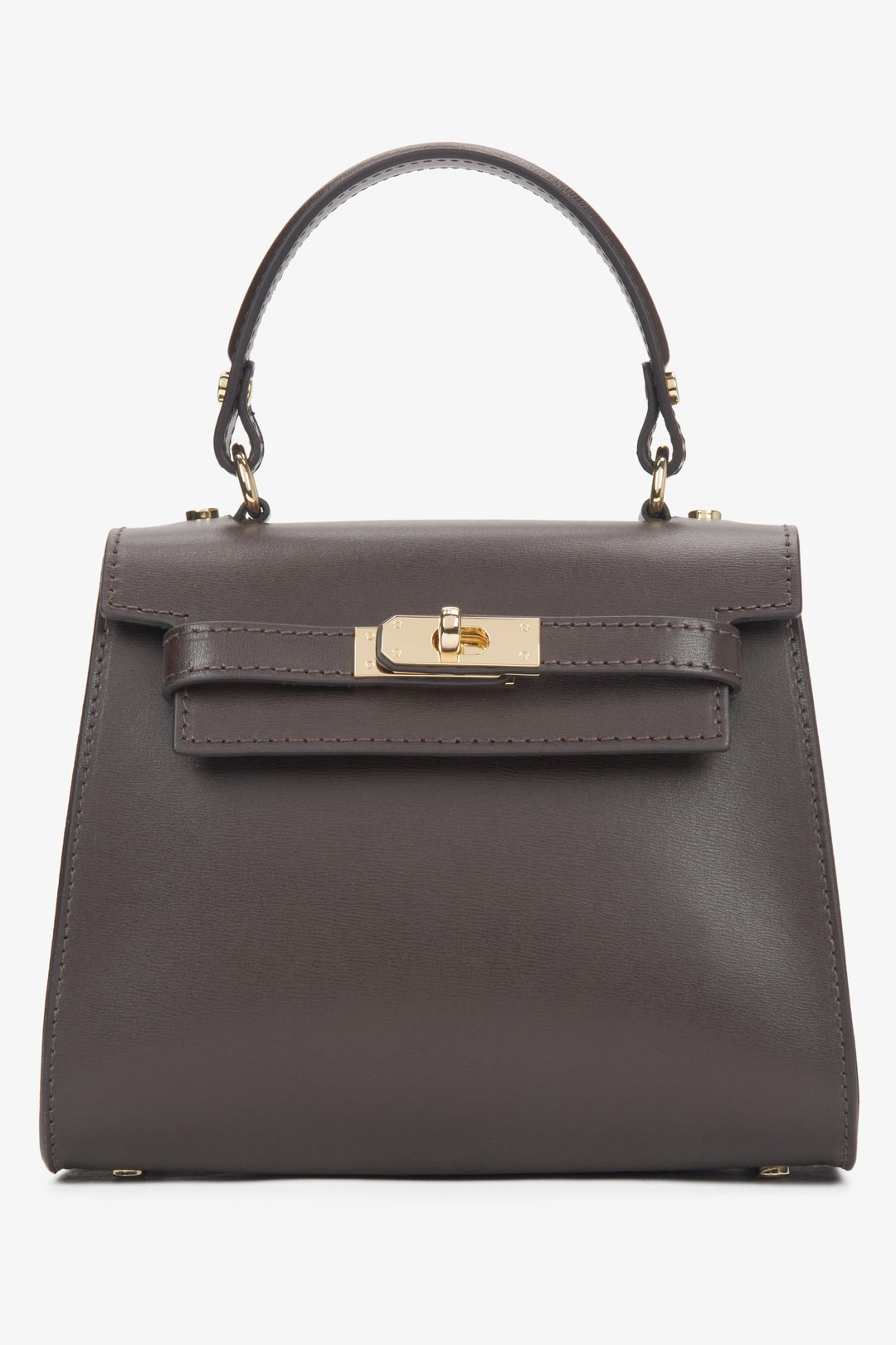 Women's  Brown Satchel Handbag made of Premium Italian Genuine Leather Estro ER00116746.