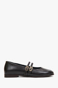 Women's Dark Brown Ballet Flats with a Buckle made of Premium Italian Genuine Leather Estro ER00117582.
