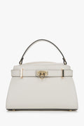 Women's Light Beige Satchel Handbag made of Premium Italian Genuine Leather Estro ER00117035.