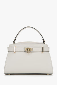 Women's Light Beige Satchel Handbag made of Premium Italian Genuine Leather Estro ER00117035.