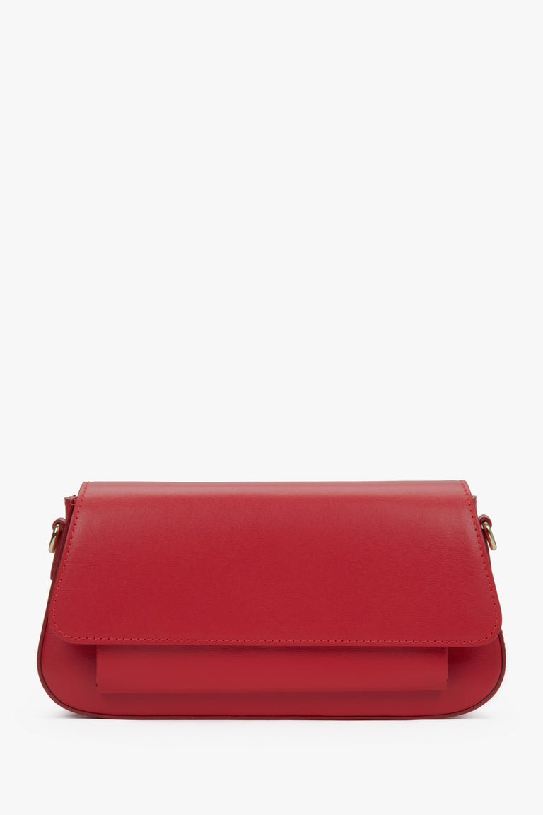 Women's Red Crossbody Bag made of Premium Italian Genuine Leather Estro ER00117489.