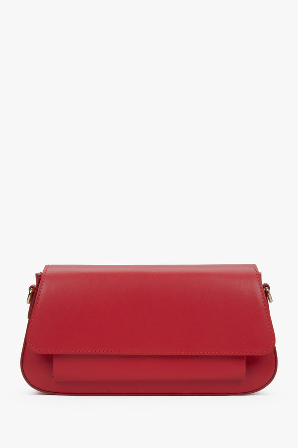 Women's Red Crossbody Bag made of Premium Italian Genuine Leather Estro ER00117489.