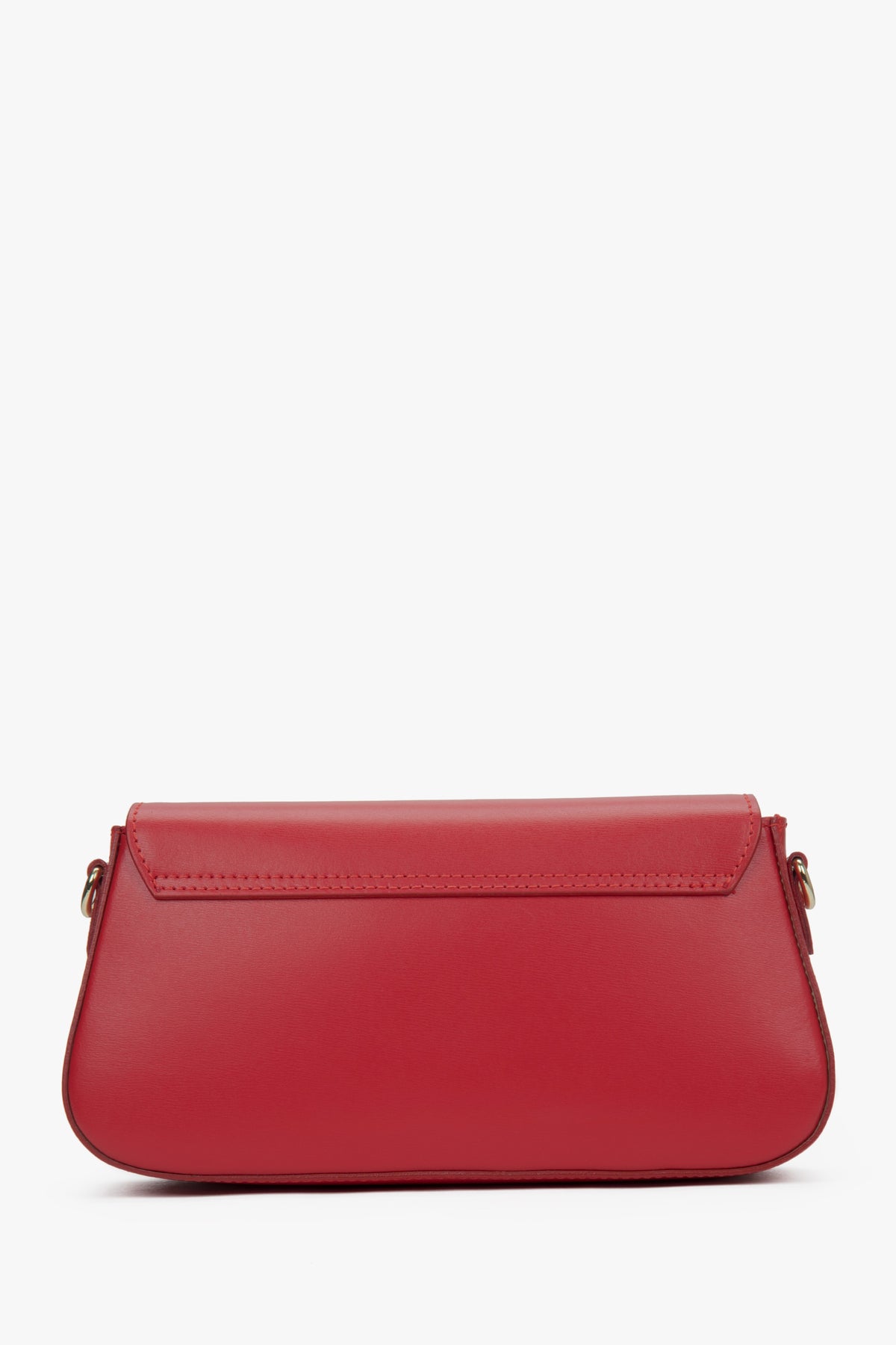Handy women's shoulder bag made of red Italian leather.