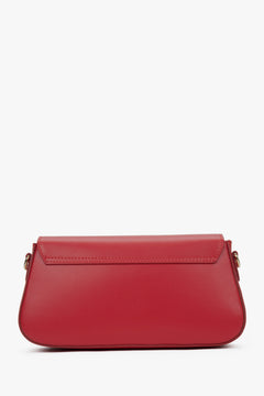 Handy women's shoulder bag made of red Italian leather.