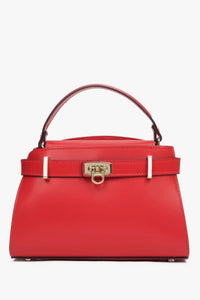 Women's Red Satchel Handbag made of Premium Italian Genuine Leather Estro ER00117129.