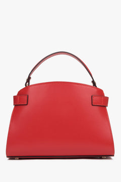 Top-handle satchel made of natural Italian leather – back view.