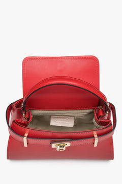 Box bag made of Italian leather – top view.