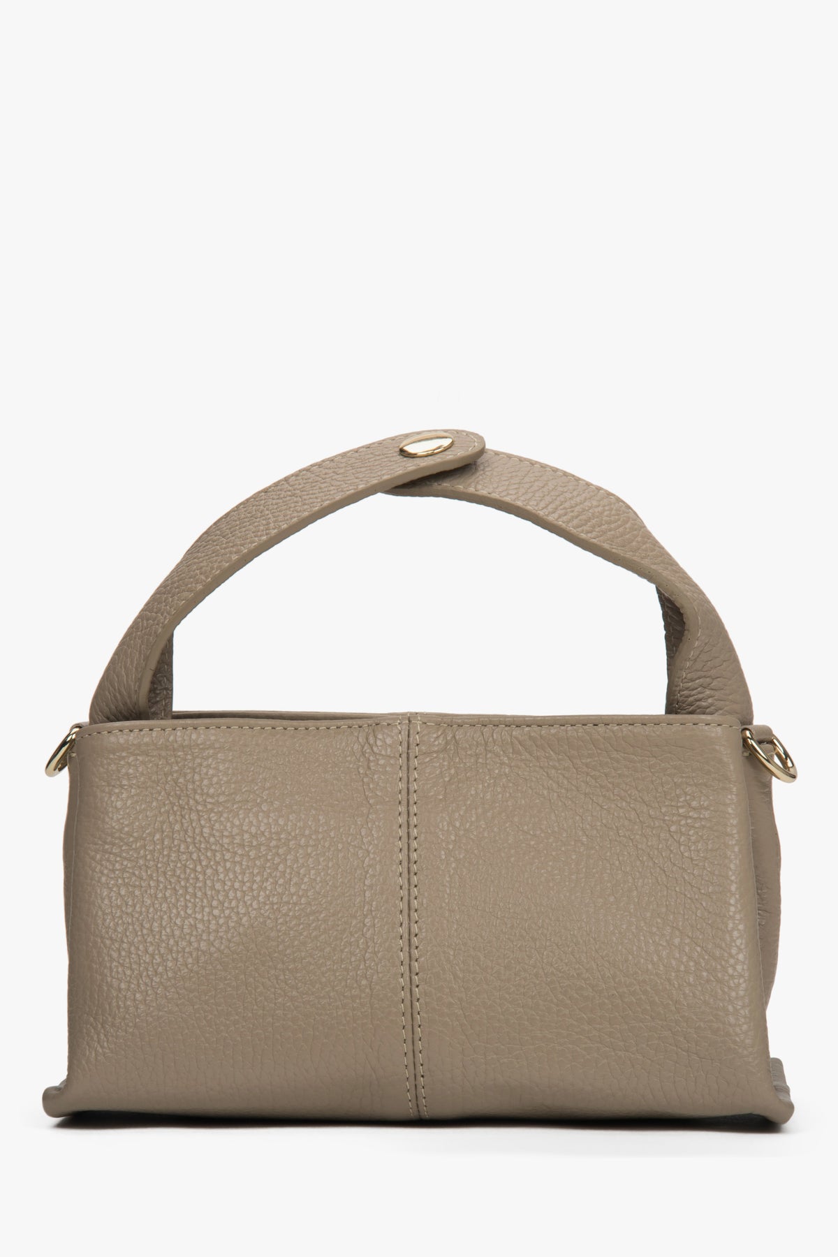 Women's Small Beige Handbag made of Premium Italian Genuine Leather Estro ER00117534.