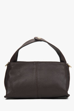 Women's Small Dark Brown Handbag made of Premium Italian Genuine Leather Estro ER00117533.