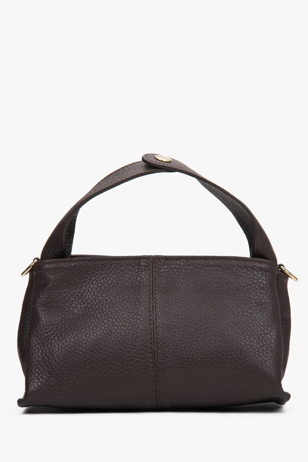 Women's Small Dark Brown Handbag made of Premium Italian Genuine Leather Estro ER00117533.